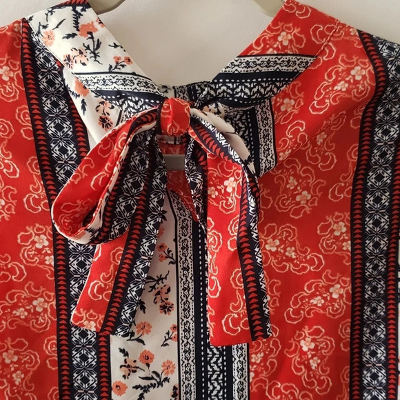 Cato Est. 1946 Sleeveless Blouse Handkerchief Hem sz Large Vintage Quilt Pattern - Picture 7 of 15